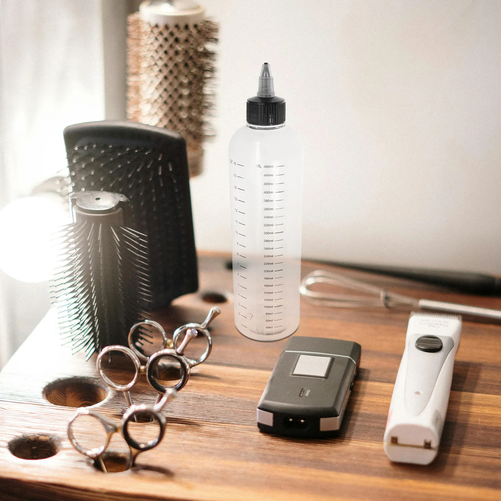 

2pcs Hair Dye Applicator Bottle Transparent Reusable Squeeze Bottles Graduated Scale Accurate Mixing Dispensing Measuring Bottle