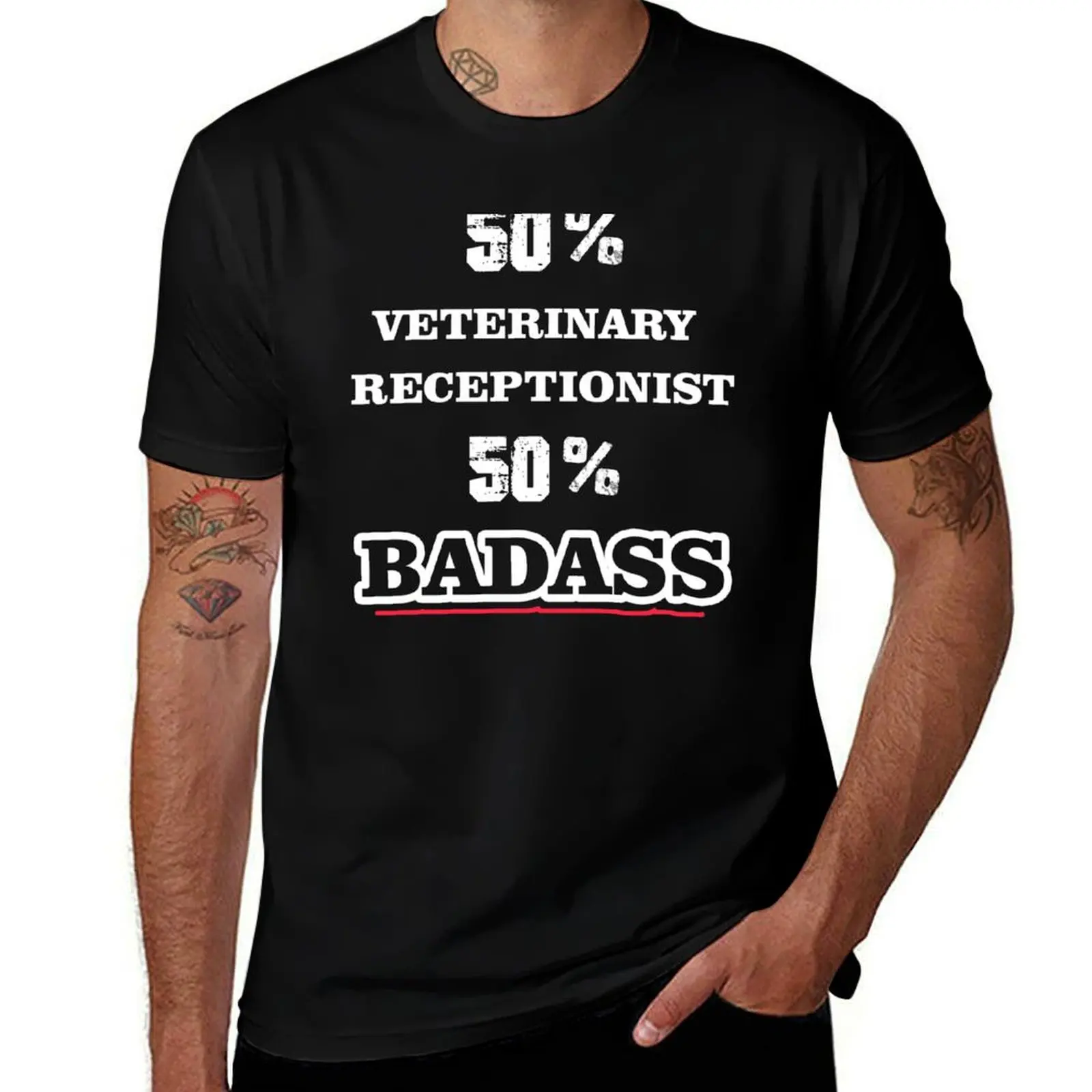 Veterinary Receptionist T-Shirt Basic Breathable Solid Color T-Shirt