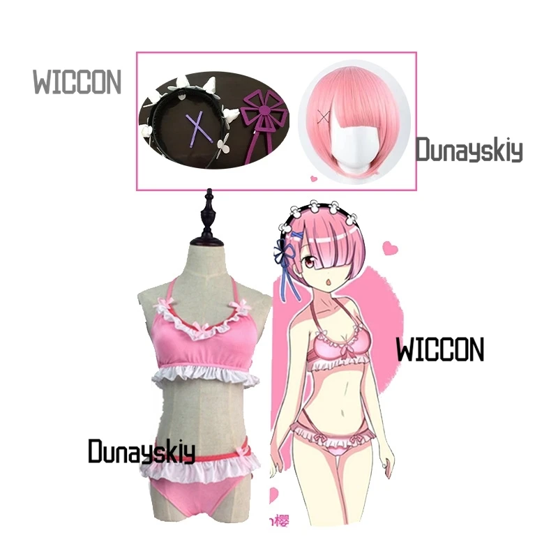 Reem raam cosplay trajes anime re: vida em um mundo diferente cos de zero rem sexy roupa de banho jirai kei halloween cosplay