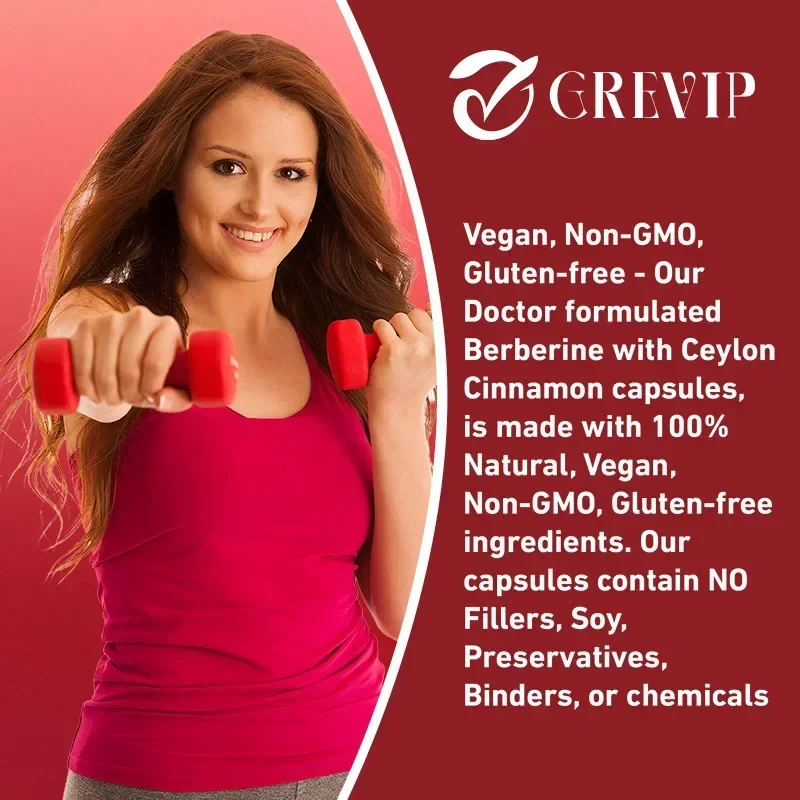 Berberine with Ceylon Cinnamon - Helps Cardiovascular and Gastrointestinal Health, Promotes Metabolism, Improves Digestion