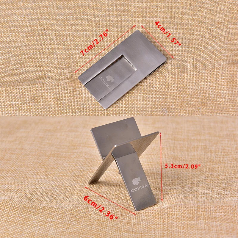 Cigar Ashtray Holder Steel Practical Gadgets Silver Foldable Cigar Stand Tray - Image 6