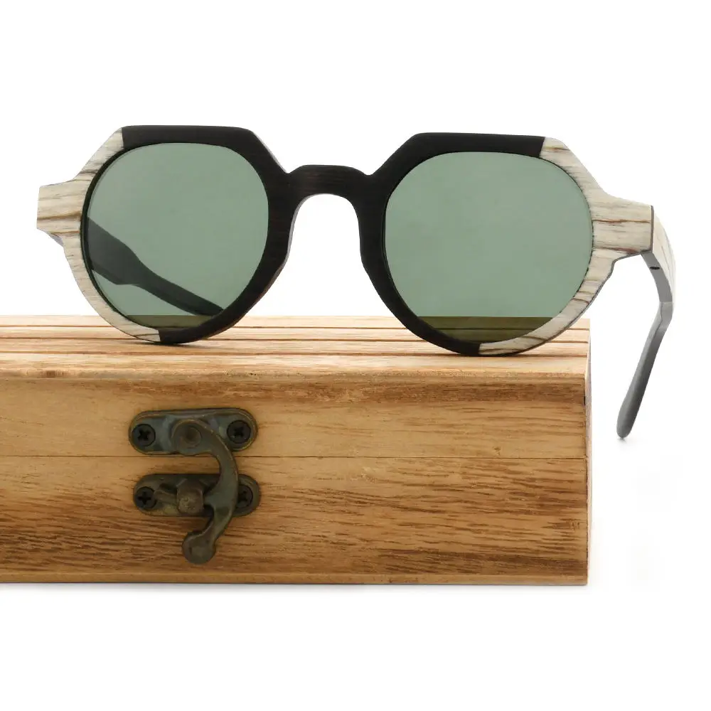 

2025 New Wood Sunglasses for Men Women Polarized UV400 2 Wood Splicing Fashion Bamboo Sunglasses