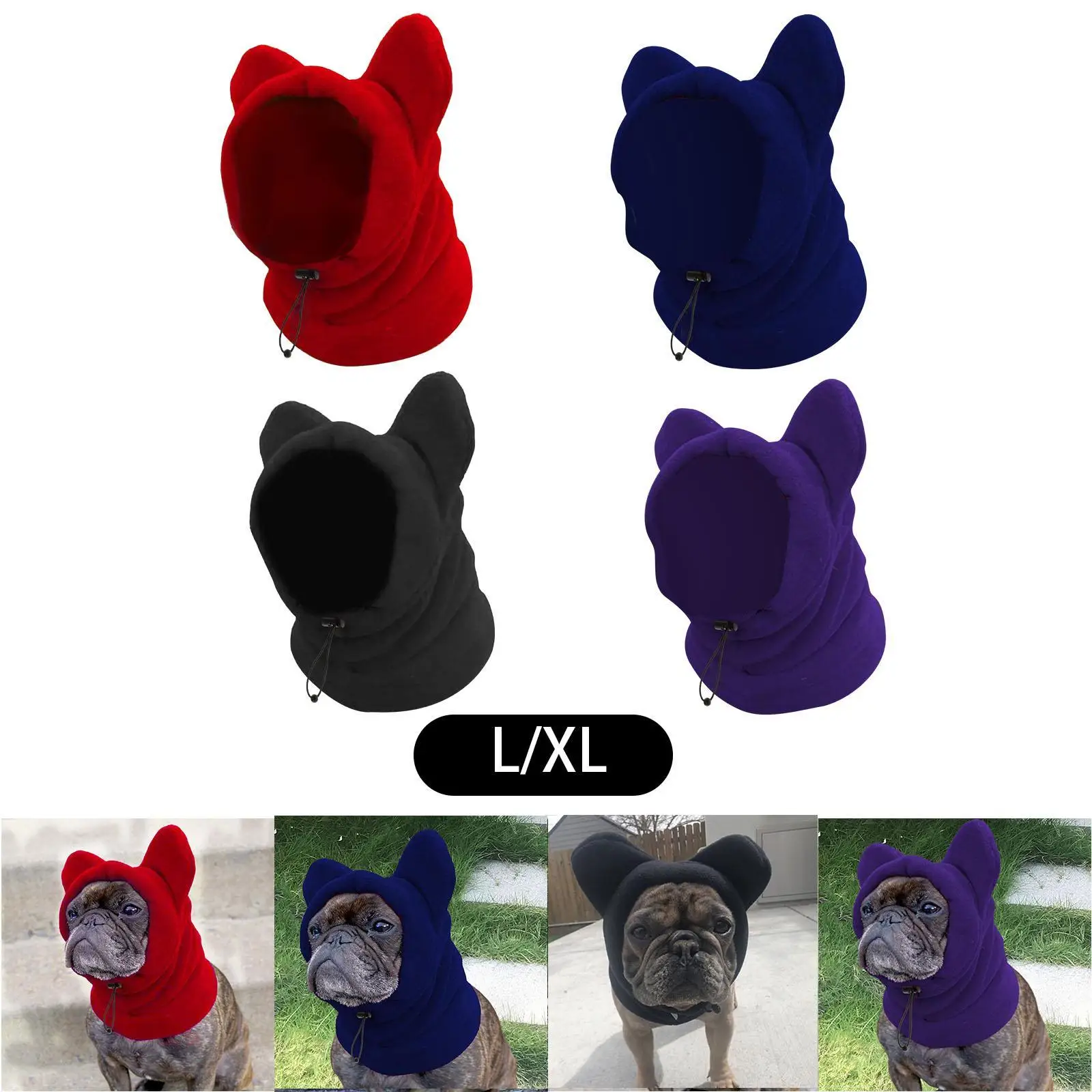 Pet Winter Ear Muffs Hat Windproof Headwear Adjustable Hoodie Ear Wrap Warm Dog Snood Pet Head Wrap for Dogs Pets Hiking Walking