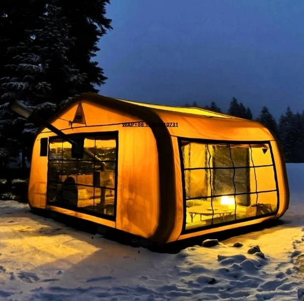 

Inflatable Tube Air Camping Tent for 8-10 People Four-Season Triple Layer with 3000mm Waterproofing