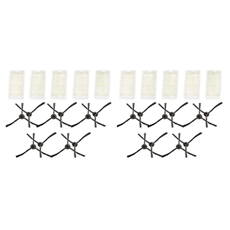 Shopper's Appliances 10 Filtrów + 20 Szczotek Bocznych Do Medion MD16192 MD18500 MD18501 MD18600 Series