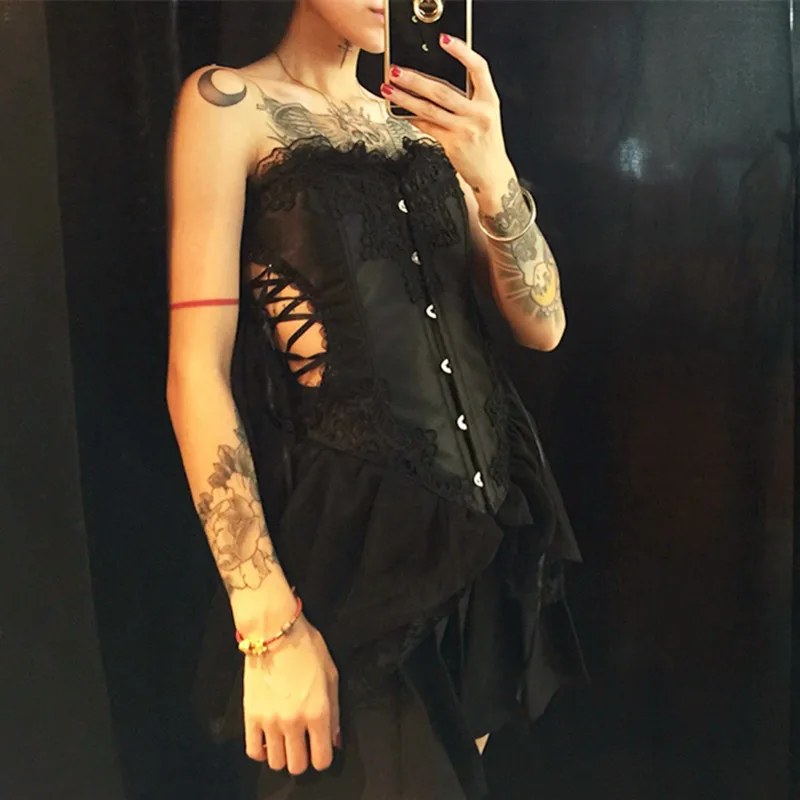 

Ретро придворный костюм для похудения, сексуальный обтягивающий жилет с контролем живота, топ на талии, готический костюм ведьмы на Хэллоуин, женская мода