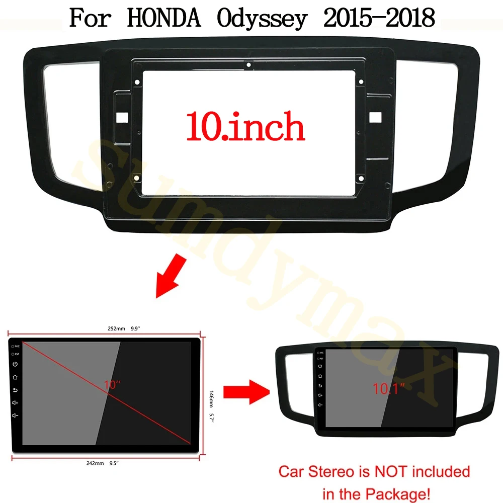 

10.1inch 2 Din Car Radio Fascia Frame For HONDA Odyssey 2015-2018 big screen android car Radio Dash Fitting Panel Kit