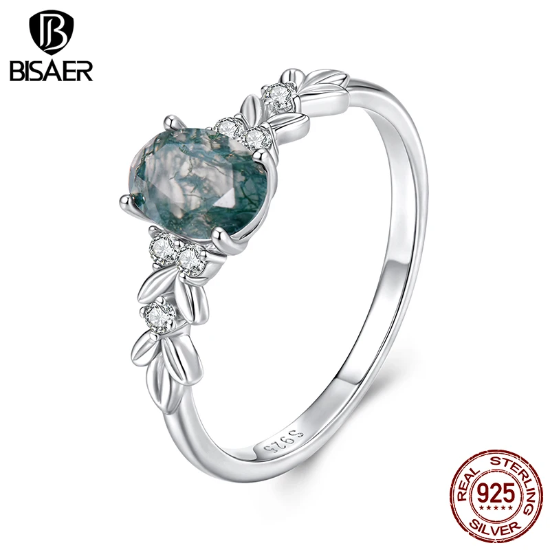 

BISAER 925 Sterling Silver Love&Wing Statement Ring Size 6-9 Heart Zircon Band Plated White Gold for Couple Wedding Fine Jewelry