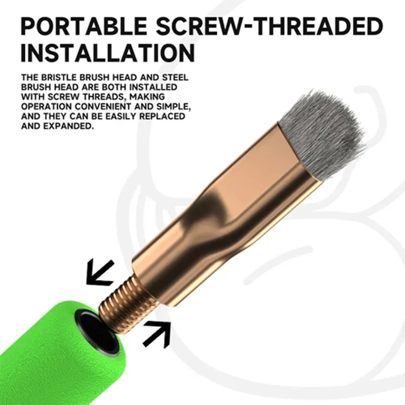 

LUOWEI LW-BR01 Anti-Static IC Chip Cleaning Brush, Steel/Bristle Dual-Head for PCB Pad Glue Removal in Phone Repair Tools