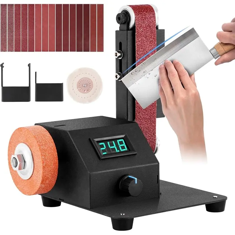 [NEWA76K!】 With 15PCS 1.2X15in Multiigrit Abrasive Belts Low Noise Belt Grinder For Knifemaking Low Noise For Knife Making DIY E
