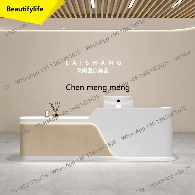 

X188 Desk Beauty Salon Dental Clinic Bar Luxury Nail Art Modern Minimalist Company Reception Desk Training Institution Informati