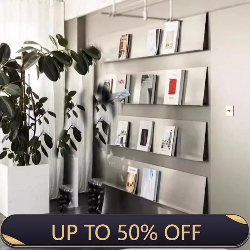 Stainless Steel Floating Wall Shelves Living Room Storage Organization Display Racks Bookshelves Bedroom Decoration Furniture