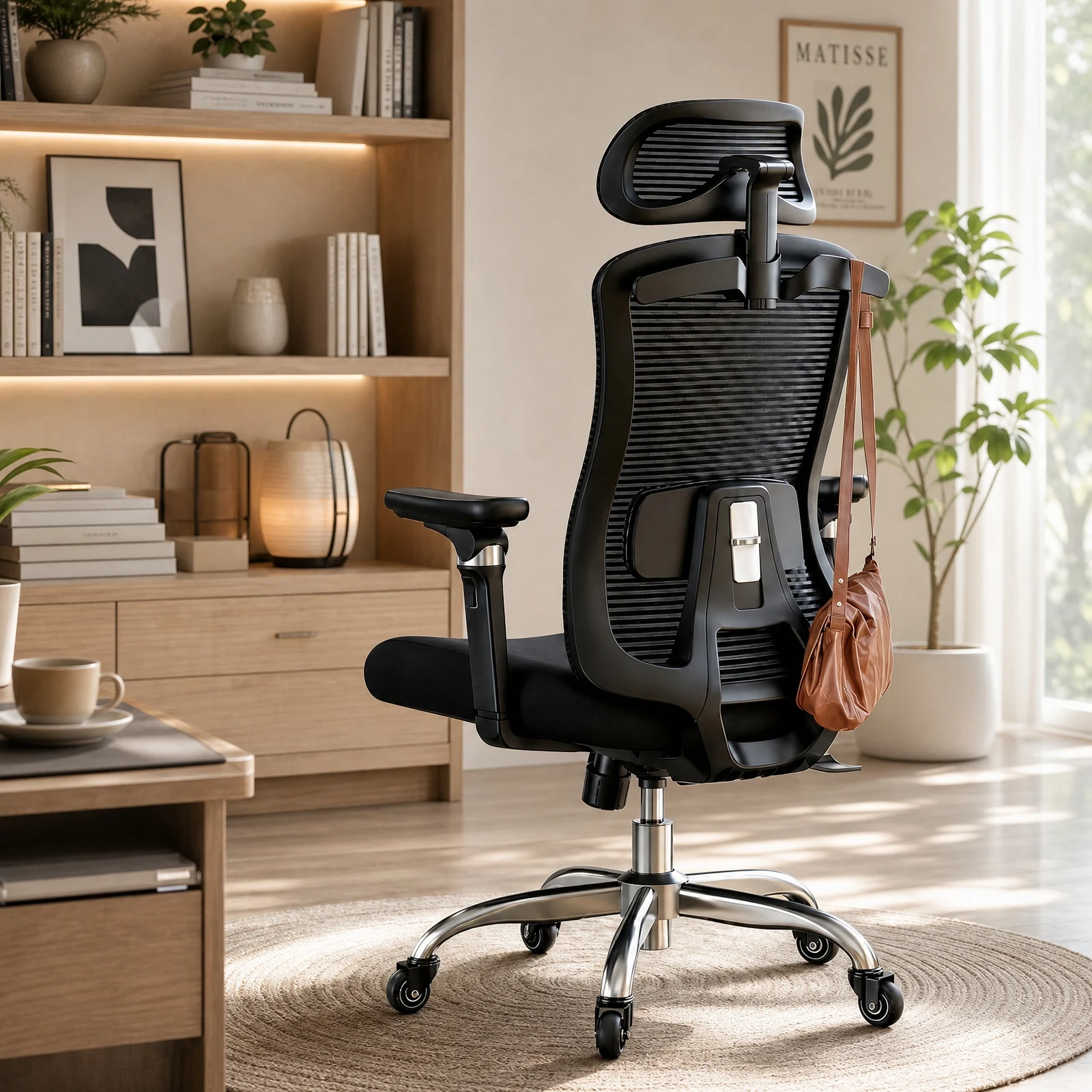 High Back Mesh Ergonomic Office Chair, 6D Adjustable Armrest & 3D Headrest, Seat Depth Adjustment, Lumbar Support, 4-Position Recline Lock, Quiet Rubber Caster Big and Tall Computer Desk Chair