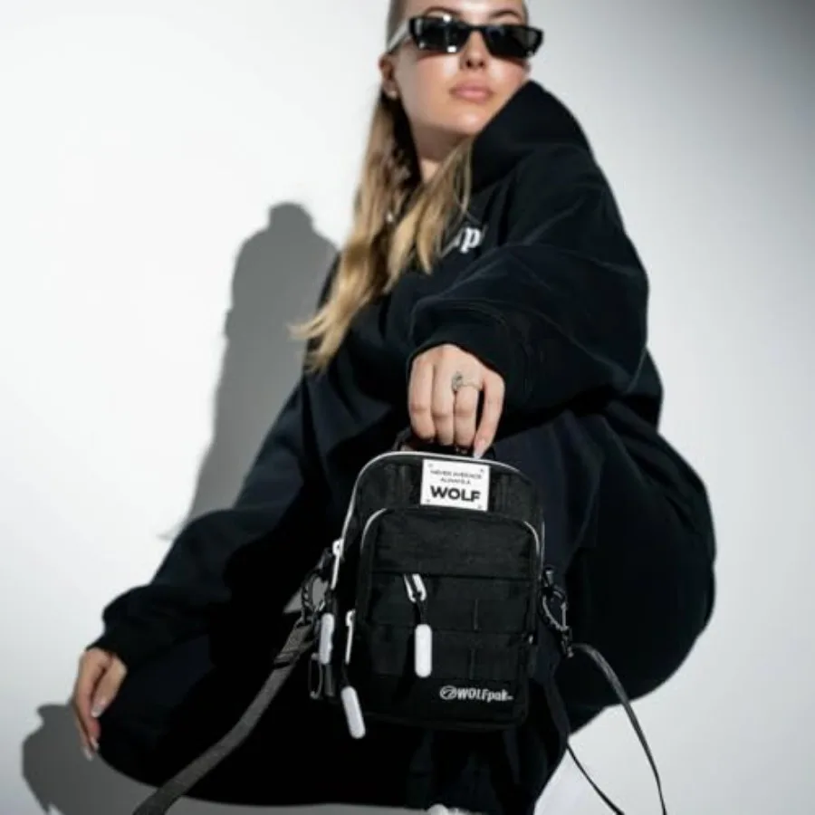 Mini bolso táctico 4L Alpha negro blanco acento