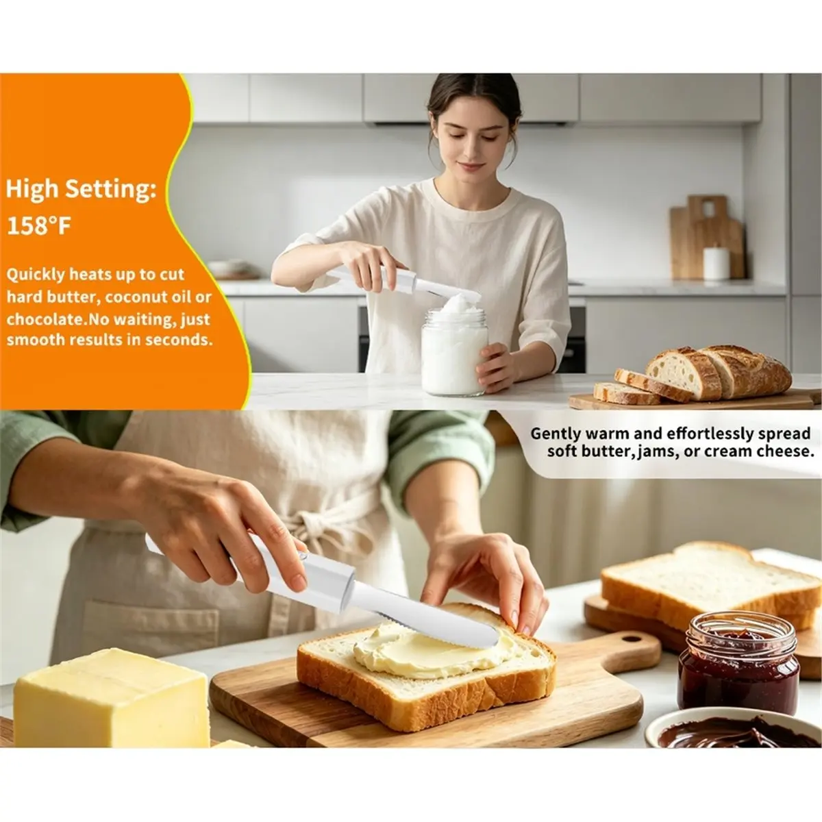 Electric Heated Butter Knife - Stainless Steel Butter Spreader for Spreading Butter, Cream Cheese, and Toast
