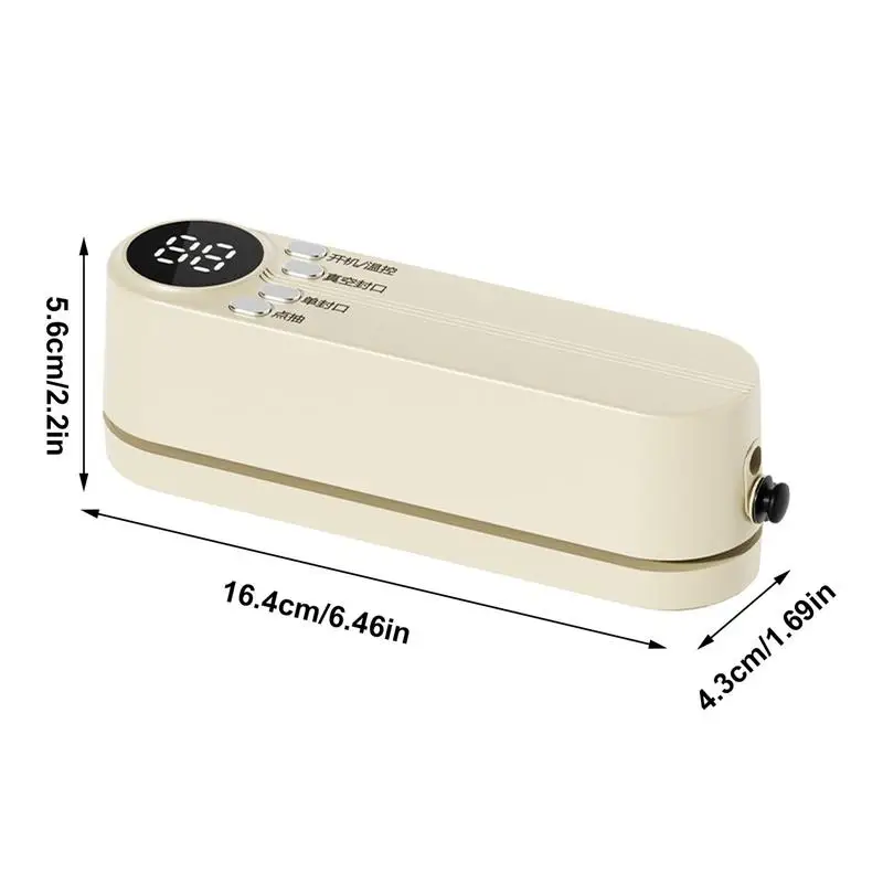 Portable USB charging vacuum sealer 7.4V 1200 mAh Food Storage Sealing Machine Compact Sealing Machine for Snacks Fruit