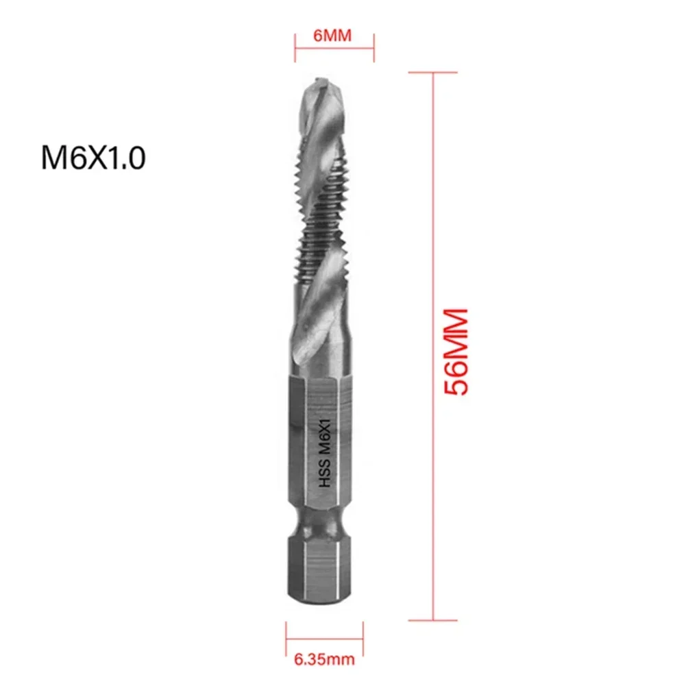 5 uds brocas de grifo HSS broca de rosca máquina de tornillo grifo compuesto herramienta hexagonal de cambio rápido M5 M6 M8 M10 herramientas manuales