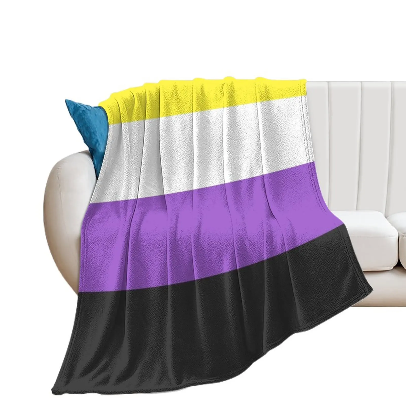 

Seamless Repeating Non-Binary Pride Flag Pattern Throw Blanket Flannel christmas decoration Luxury Blankets