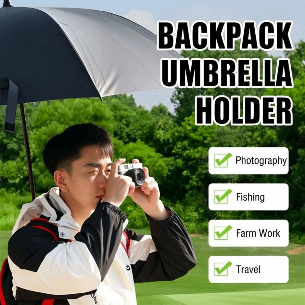 Wearable Backpack Umbrella Harness Body Mounted Lightweight Back Harness Umbrella Frame Adjustable Portable