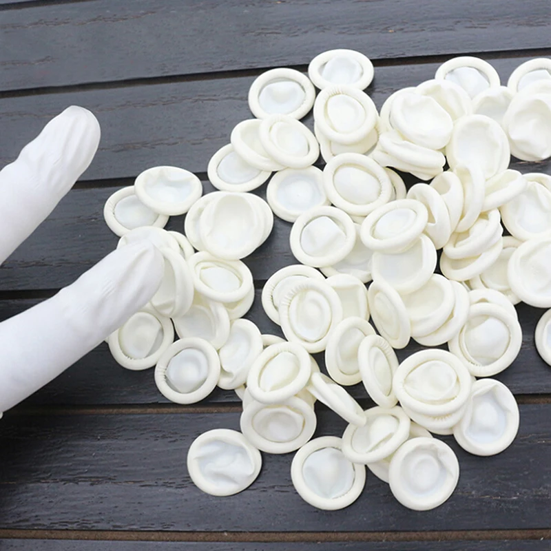 

20Pcs/100Pcs Disposable latex rubber finger cots sets fingertips protector glove