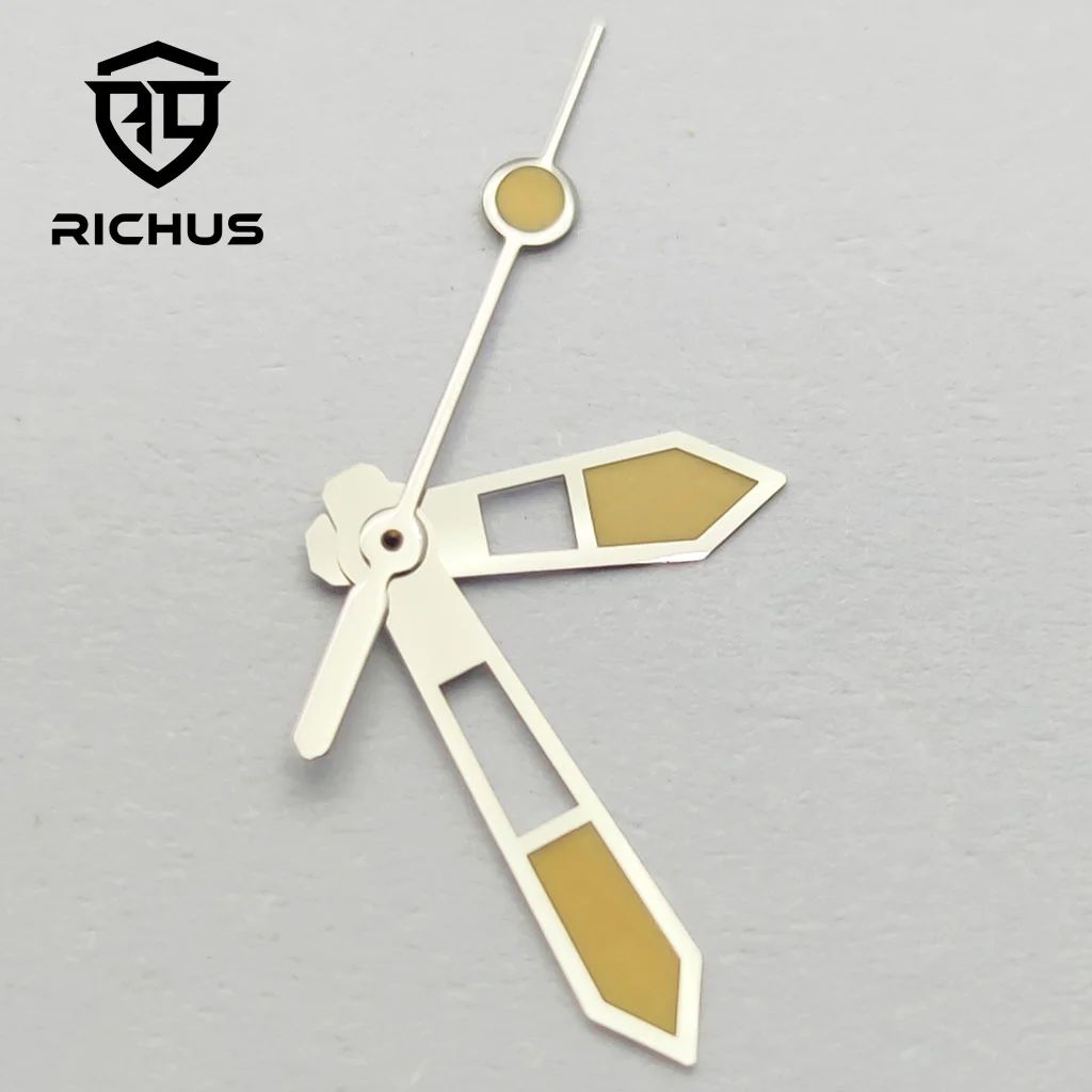RICHUS NH35 Hands Silver Watch Hands Green Luminous Fit NH34 NH35 NH36 ETA2824 2836 Miyota8215-DG Movement view 2