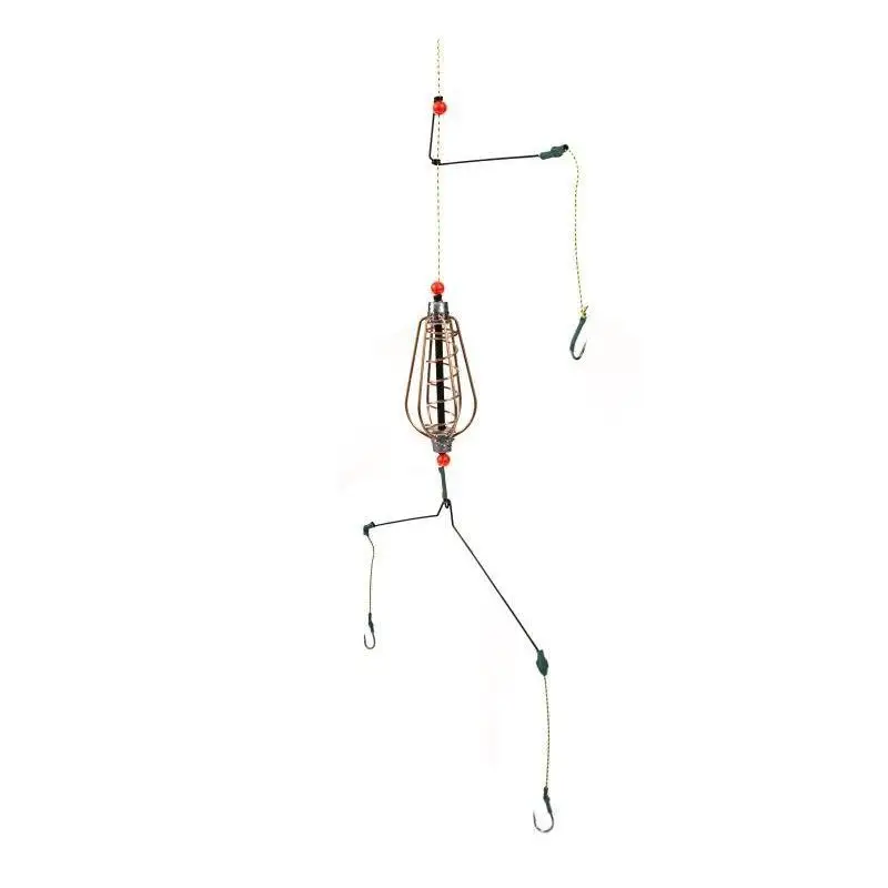 15/20/25/30G Ready Made Fishing Feeder Hook Set Fixed Spot Baiting Cage With Stainless Steel Spring Carp Fishing Tackle