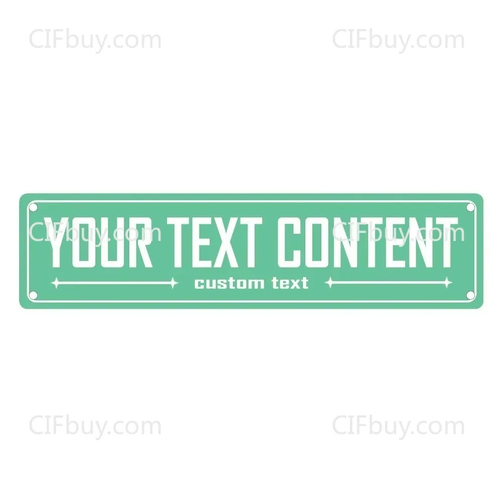 2D Flat Custom Mint Green Aluminum Sign 40×10cm Waterproof Dustproof Custom Text Wall Decor Plaque for Home