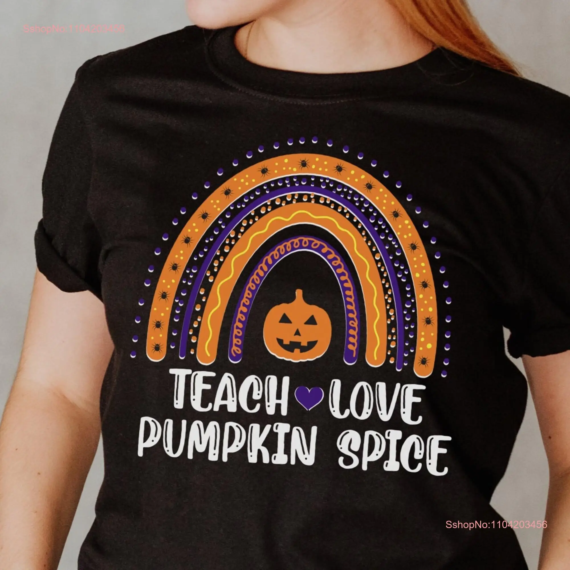 Teacher T Shirt Halloween Fall Life Appreciation Back To School Teach long or short sleeves