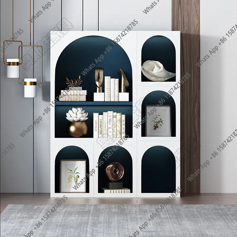 

Lacquer Decorative Cabinet Bookshelf Greek Style Mall Display Display Cabinet Modern Minimalist Company Combination