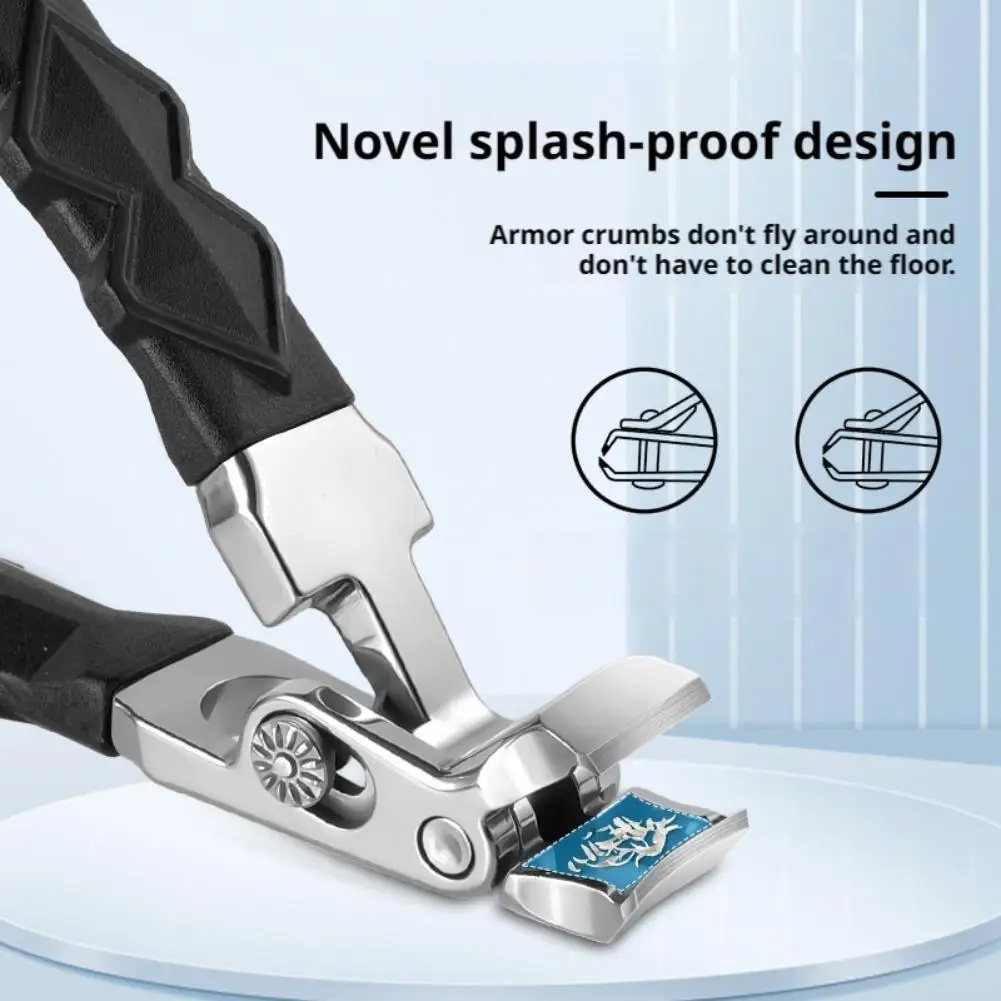 Conjunto de cortador de unhas profissional, 3 peças, aço inoxidável, anti-respingo, coletor de unhas, idosos, afiado, grande, doméstico, ferramentas de corte de unhas