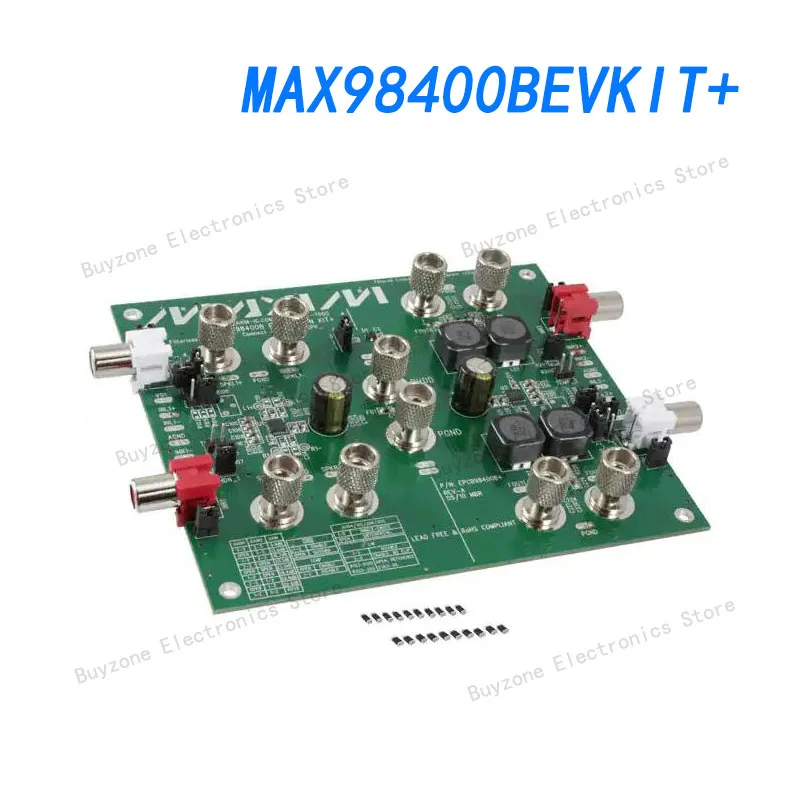 

MAX98400BEVKIT+ MAX98400B audio amplifier, class D, stereo, 2 x 12W to 8 Ohm speakers.