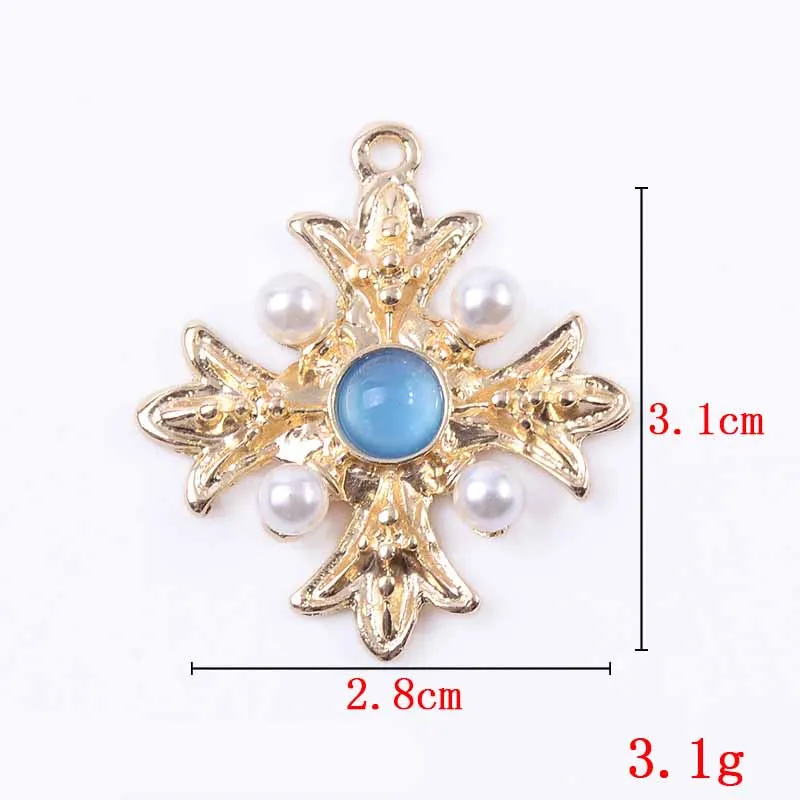 Delicate Gloss Bead Female Cross Pendant dropshipping Gold Color Crystal Jesus Cross Charm Necklace Jewelry For Women Wholesale