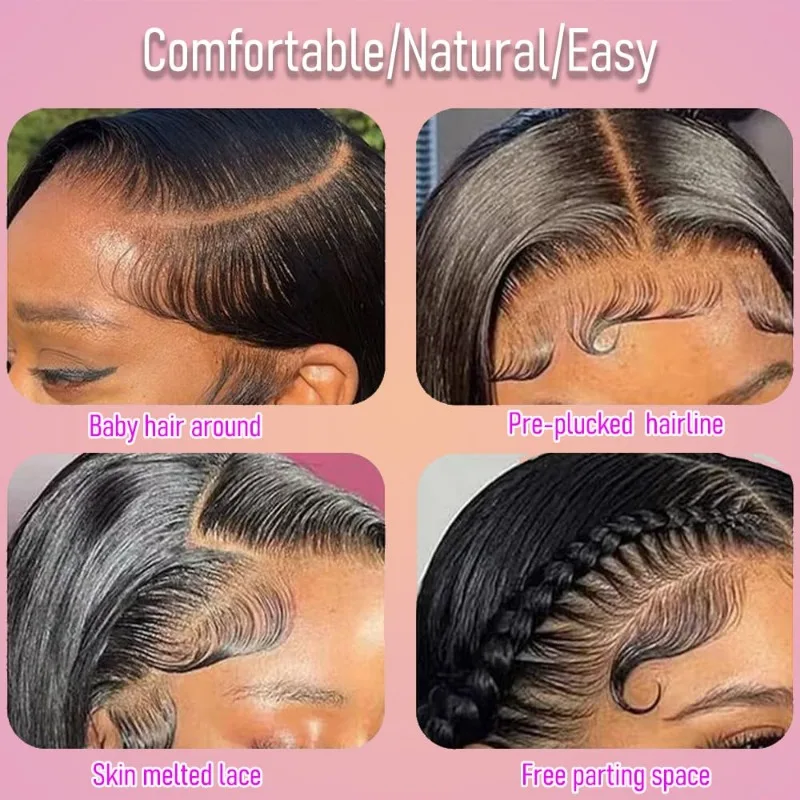 موجة عميقة 13x4 دانتيل أمامي 8-22 بوصة 100% شعر بشري برازيلي غير معالج تم قطعه مسبقًا مع شعر أطفال كثافة 150% لون طبيعي