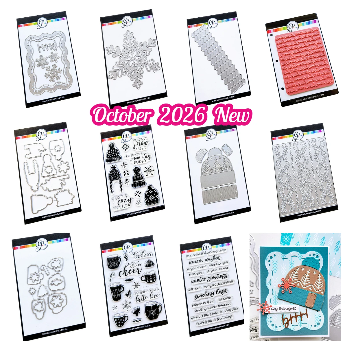 Zig Zag Strips Winter Beanie Cup of Cheer Metal Cutting Dies Stamps Stencil for DIY Handmade Scrapbooking Diary October 2026 New