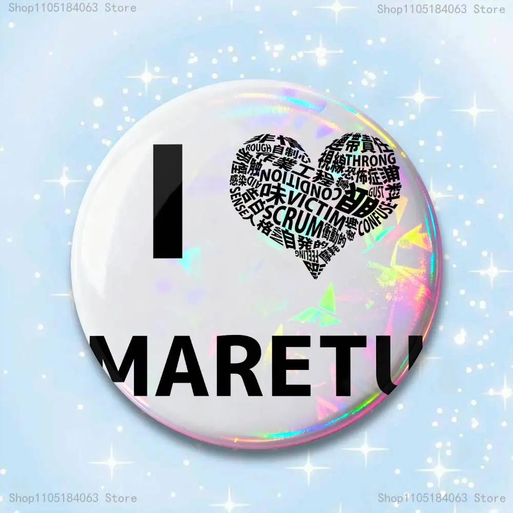 أنا أحب M-MaretuS شارات القلب 25 32 44 58 75 مللي متر جولة تأثيري دبوس حقيبة ديكور المشجعين جمع الأصدقاء الهدايا بروش تذكارية #4