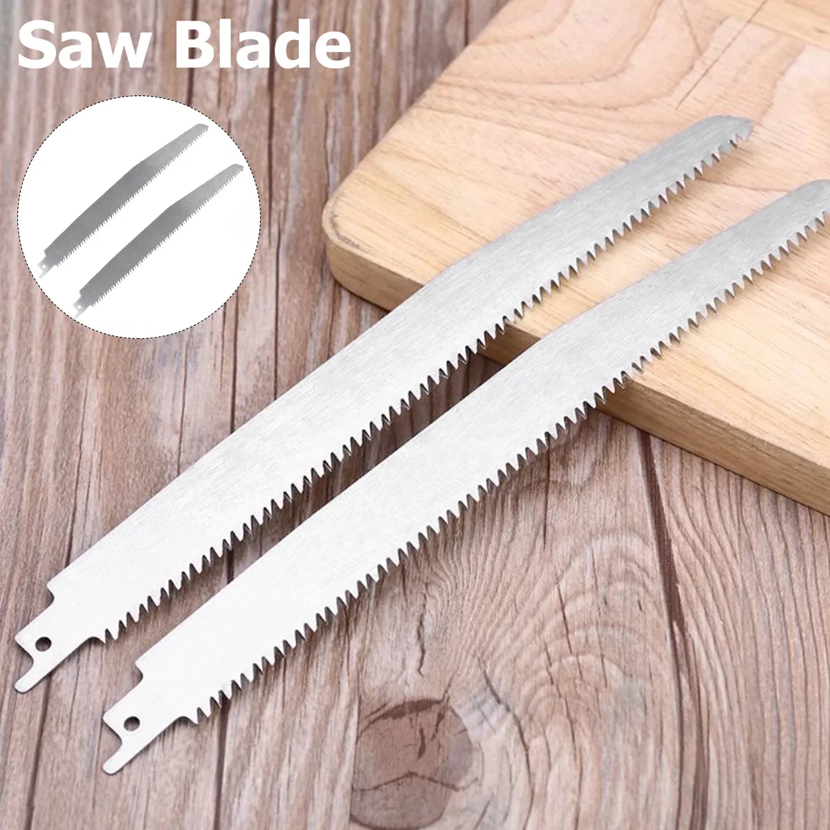 2Pcs Reciprocating Saw Blade Stainless Steel 5TPI Sharp Saw Blade for Cutting Wood Plastic Frozen Meat Beef Turkey Bone