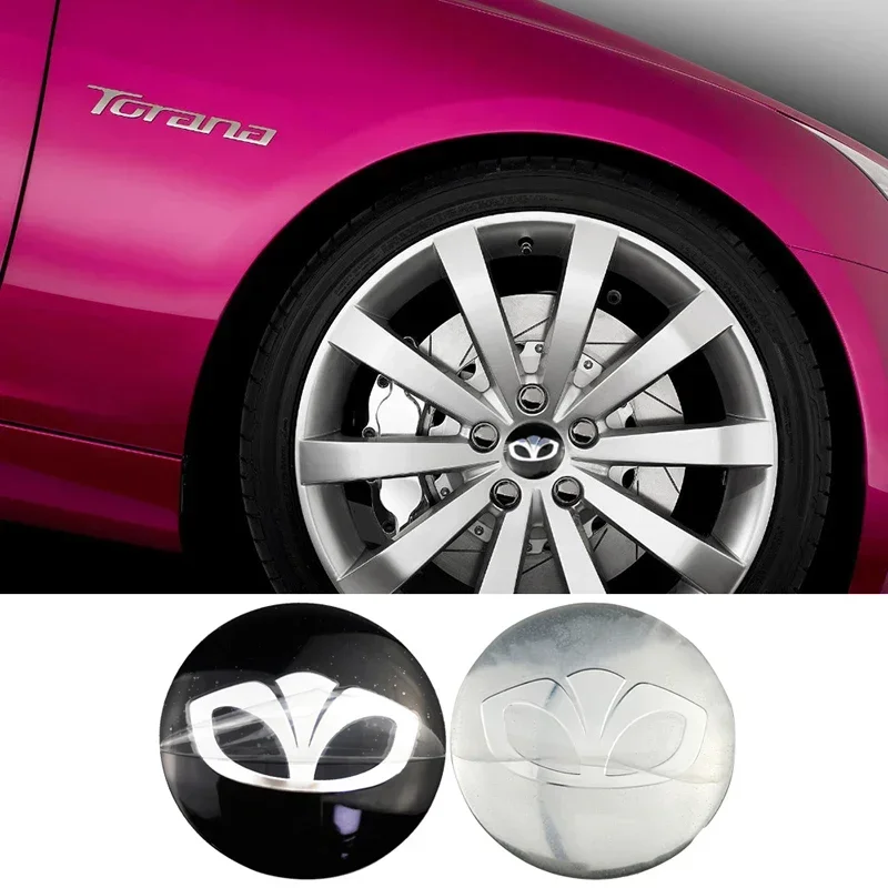 56mm Car Wheel Hub Cap Sticker Auto Tire Center Decal for Daewoo Matiz Nubira Kalos Magnus Lacetti Tosca REXTON Accessories