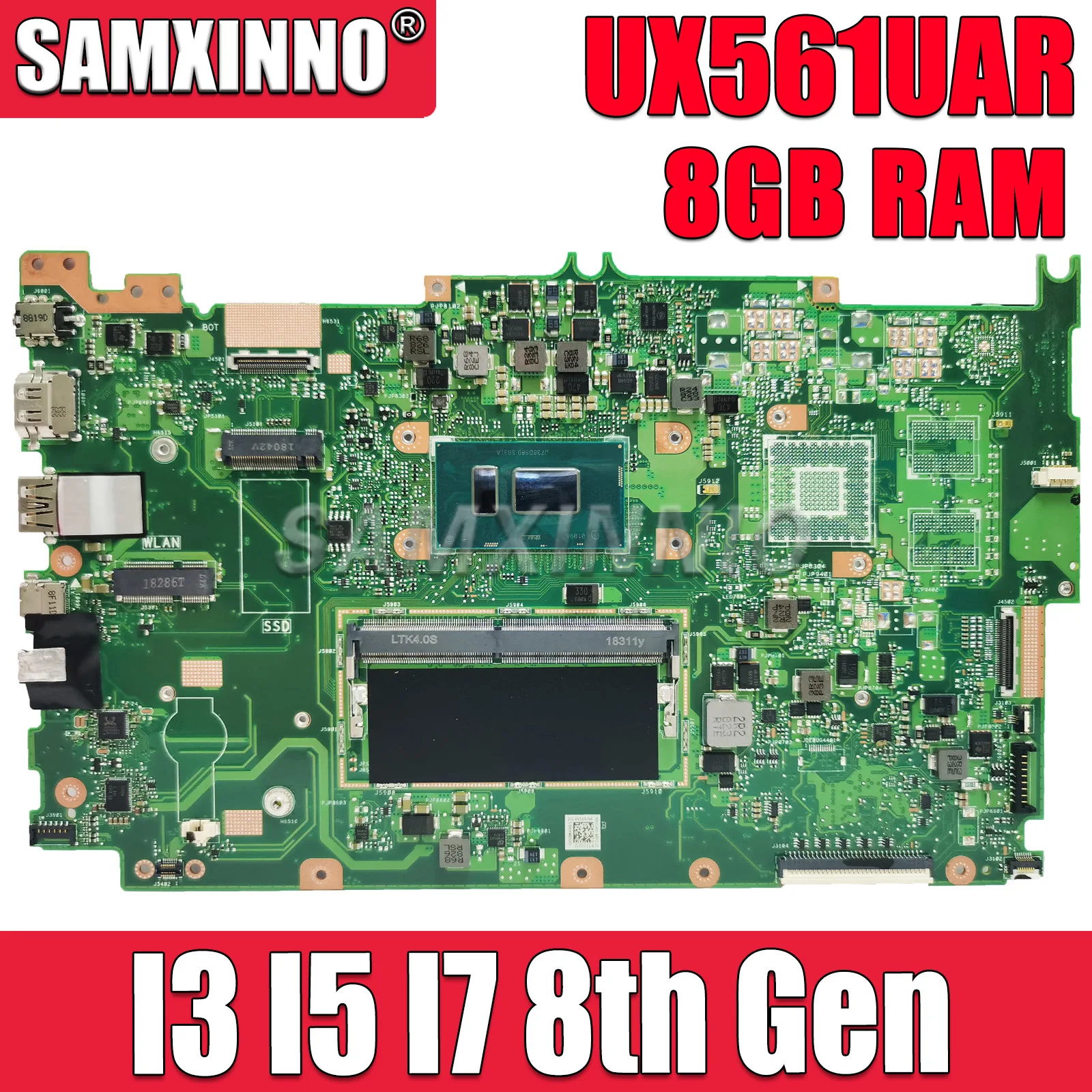 

SAMXINNO UX561UAR Mainboard For ZenBook Flip UX561UNR UX561UA Q505UAR Q525UAR UX561UA Laotop Motherboard i3 i5 i7 CPU 8G RAM