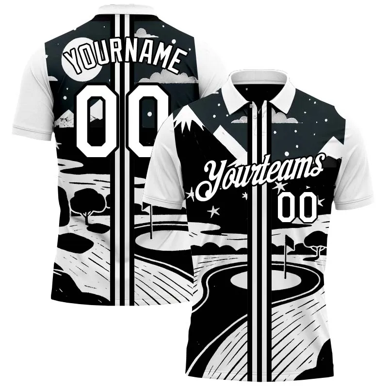 Summer Shirts Women For Men Custom Baseball Stripe Split Polo Shirt 3D Printed Tops Customize your name, number, team name