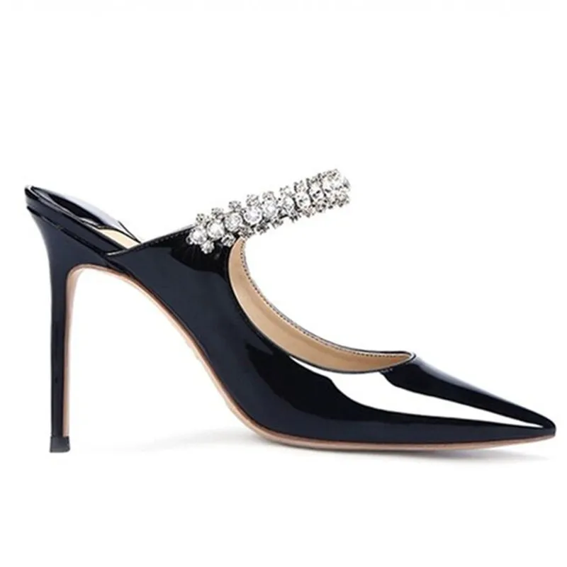 2026European and American women's new high heels pointed transparent rhinestone sexy sandals - Image 4