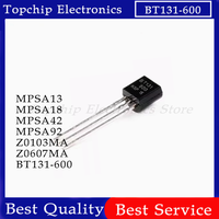 50pcs MPSA42 MPSA13 MPSA92 MPSA18 Z0103MA Z0607MA BT169D BT131-600 BT131 TO-92