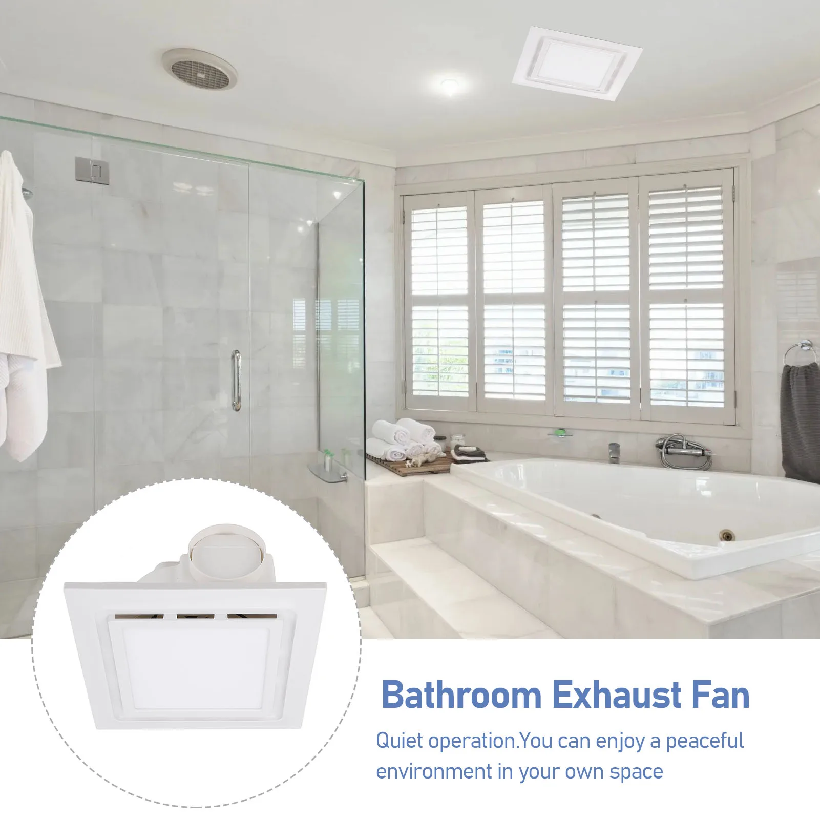 

Вентилятор для ванной комнаты с подсветкой, долговечный, простой в установке, стильный потолочный вытяжной вентилятор для душа, 1 сон, для дома