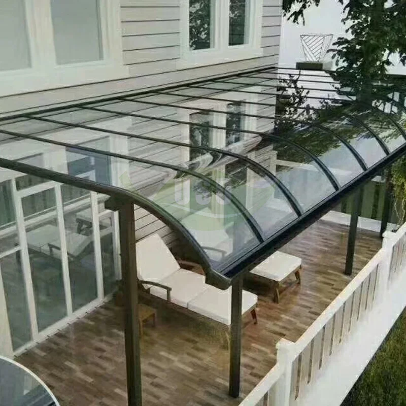 Custom Patio Cover Terrace Canopy Waterproof UV protection Canopy Polycarbonate Sheet Aluminum Framepromote sales