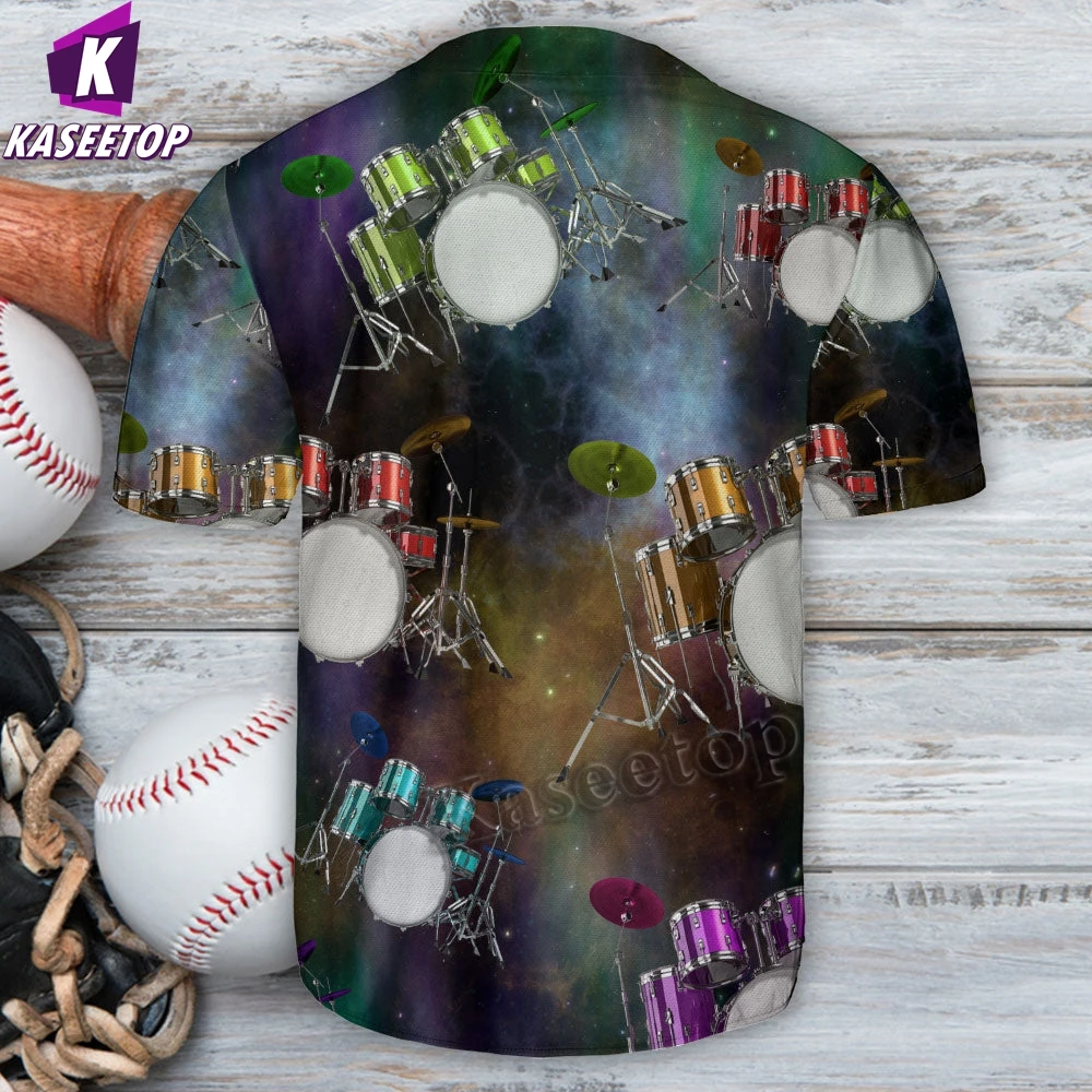 Men's Baseball Jersey Shirt Adult 3D Printing Shirt Drum Galaxy Amazing Drum Style Hip Hop Tops T Shirt Streetwear Short Sleeve