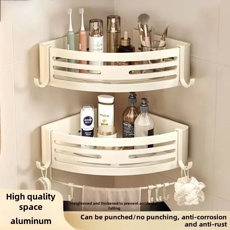 1xCorner Shower Caddy Adhesive Drilling Installation Options Upgraded Rustproof Alumminum Spacious Bathroom Organizer Matt Black