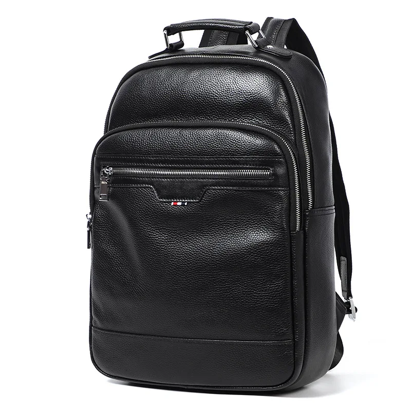 YETTIES Men's New Top Grain Leather Laptop Backpack | Business Casual Genuine Cowhide Daypack | Spacious Commuter Shoulder Bag