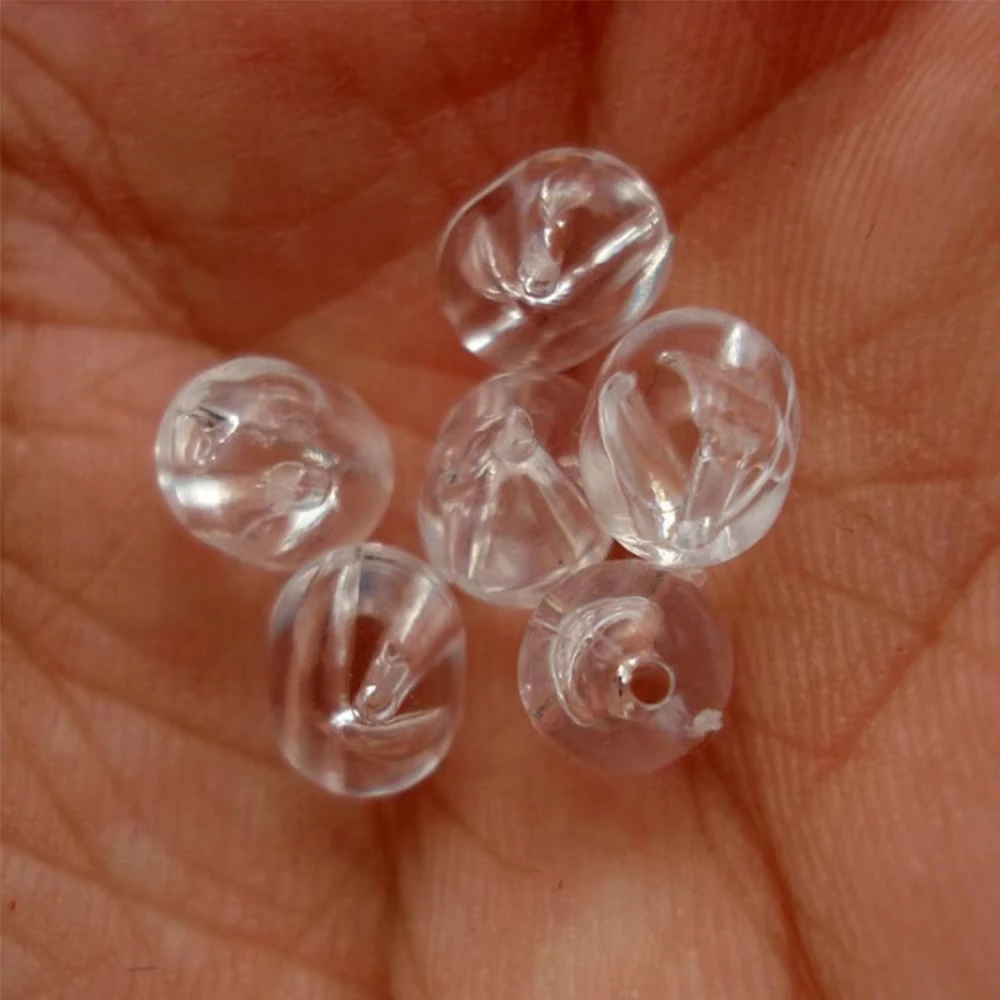 100 47mm/50mm transparente Bohrer-Perlen, Angelkreuzperlen, schwimmende Kugeln, Doppelperlen, leuchtende Space Beans – Detail 4