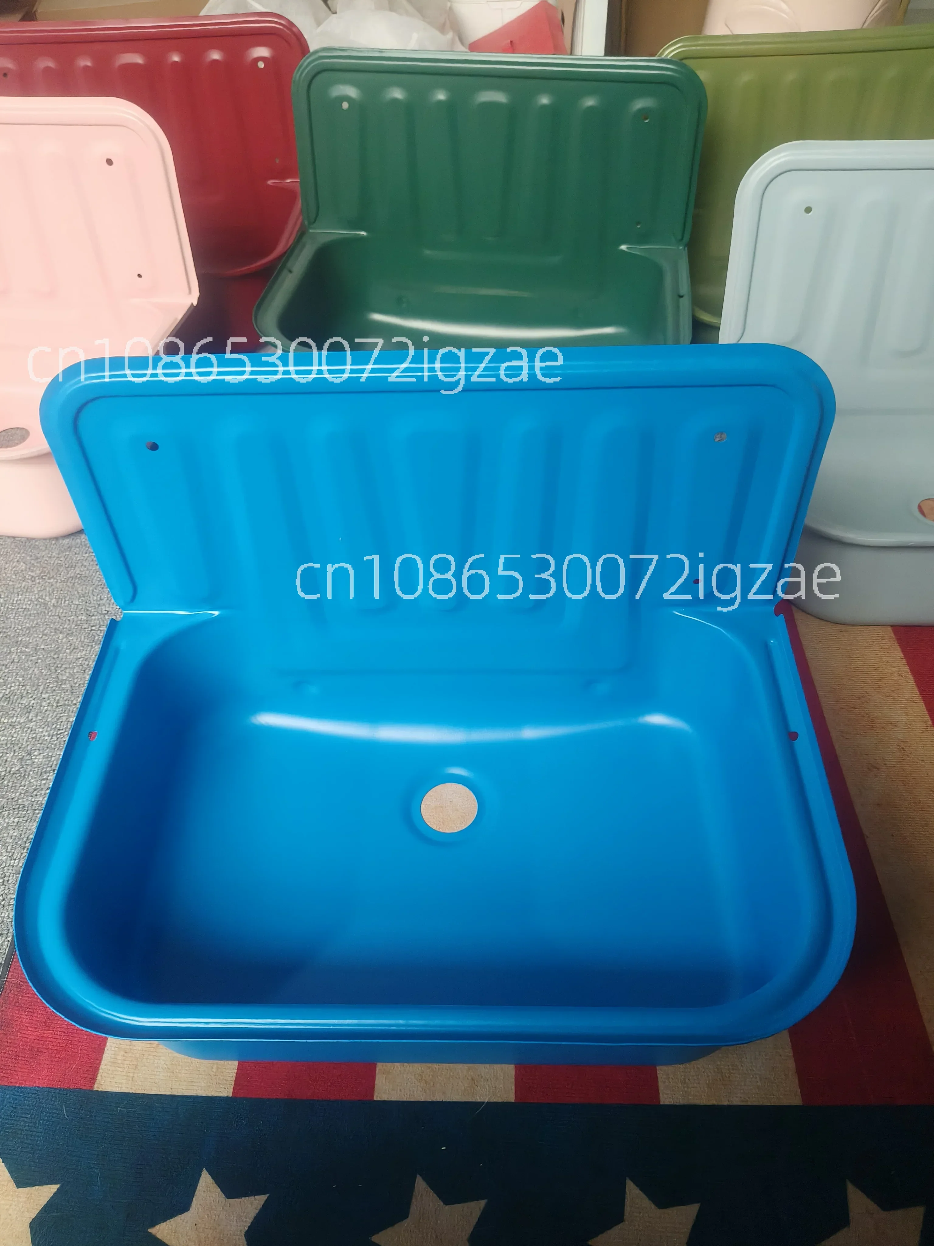 European-style sink retro red copper plating nostalgic hanging basin bathroom sink model room face wash kitchen balcony