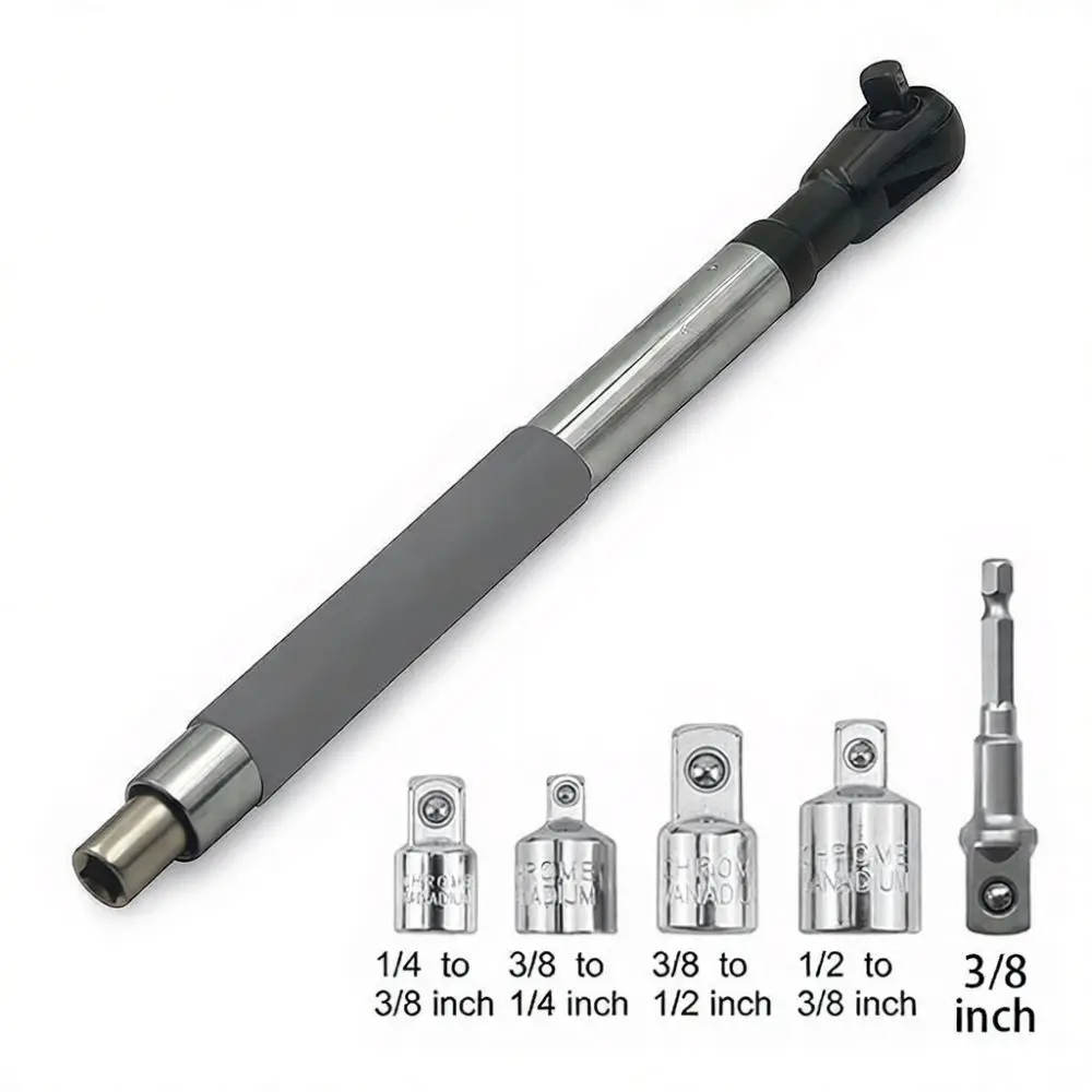 Chrome Vanadium Steel Ratchet Wrench 1 2 3 8 Drive Extended Reach Auto Mechanic Repair Tool Hand Socket Hardware Device