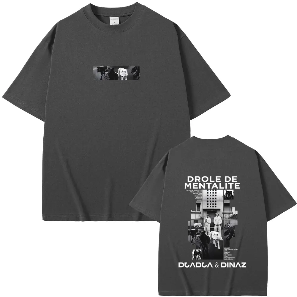 Rapper Djadja & Dinaz Drôle De Mentalité Album T-Shirt für Männer und Frauen, modische übergroße T-Shirts, Vintage, lässig, weiche Baumwoll-T-Shirts – Detail 3